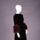 VELVET &amp; MARABOU HOSTESS DRESS, 1960s