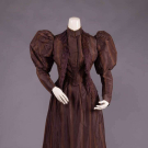 STRIPED SILK TAFFETA DAY DRESS, MID 1890s