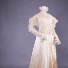 MIXED LACE &amp; SATIN GOWN, 1900-1910