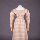 SILK DAY DRESS, LATE 1820s