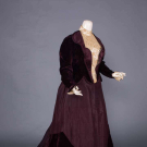 SILK VELVET &amp; TAFFETA AFTERNOON DRESS, LATE 1880s