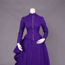 MAUVINE PURPLE DAY DRESS, EAR LY 1880s