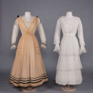 TWO TULLE &amp; GAUZE SUMMER DRESSES, 1910s