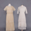 TWO SCHIFFLI EMBROIDERED TEA DRESSES, LATE 1910s