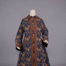 RESIST DYED &amp; PRINTED WOOL WRAPPER, 1840s