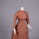 SILK FAILLE DAY DRESS, 1880s