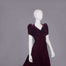 SILK VELVET EVENING DRESS, c. 1940