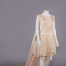 TRAINED WEDDING DRESS &amp; SHOULDER TRAIN, MID 1920s