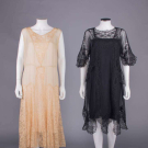 TWO CHIFFON &amp; LACE EVENING DRESSES, 1920s