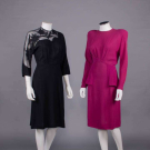 TWO CREPE COCKTAIL DRESSES, AMERICA, 1940s