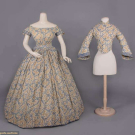 COTTON EVENING DRESS WITH DAY BODICE, c. 1845