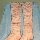 KNIT LACE STOCKINGS, AMERICA, 1800-1850