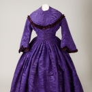 PURPLE SILK CIVIL WAR DRESS, 1862-1865