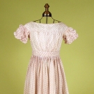 GIRL'S RED &amp; WHITE VOILE DRESS, 1830-1850