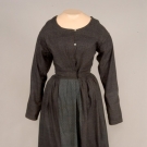 COTTON CALICO WORK DRESS, FRANCE, 1835-1860