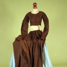 DECONSTRUCTED CALICO WORK DRESS, 1840s