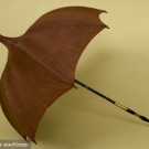 BROWN PAGODA PARASOL, MID 19th C