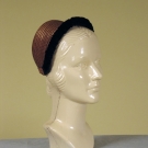 SMALL STRAW &amp; VELVET BONNET, 1870-1880s