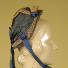 CHANGEANT SILK BONNET, 1870-1880