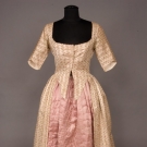IVORY BROCADE OPEN GOWN, 1780s