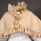 BROWN ON WHITE CALICO PELERINE, 1820s