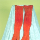 RED COTTON STOCKINGS, 19th C.