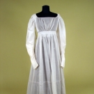 BROWN &amp; WHITE STRIPED HOOP SKIRT, 1860s