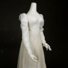 WHITE SPRIGGED MULL DRESS, 1800-1815