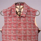 GENT'S BLUE &amp; RED SILK JACQUARD VEST, 1880s