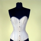 BLUE GREY COTTON CORSET, LATE 19th C