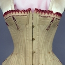 RED EMBROIDERED GREY CORSET, 1880s