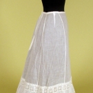 WHITE COTTON &amp; LACE PETTICOAT, c. 1900