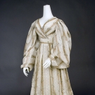 PRINTED SHEER COTTON DRESS, EARLY 1830s