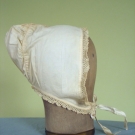 LADY'S WHITE COTTON CAP, 1840-1860