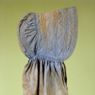 BLUE &amp; WHITE GINGHAM SUNBONNET, MID 19th C