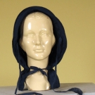 COLLAPSIBLE BLUE WOOL CALASH, EARLY 19th C