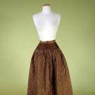BROWN SILK QUILTED PETTICOAT, 1830-1845