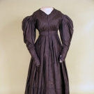BLACK SILK MOURNING DRESS, c. 1839
