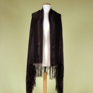LADY'S BLACK SILK MOURNING SHAWL, 19th C