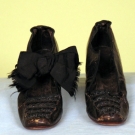 LADY'S BLACK EVENING SHOES, LATE 19th C