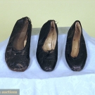 THREE SINGLE BALLET SLIPPERS, 20th C
