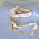 CHILD'S WHITE BALLET SHOES, MID 20th C