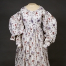 RED, PURPLE &amp; WHITE DRESS &amp; PELERINE, 1830s