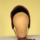 CHESTNUT BROWN SILK SPOON BONNET, 1860s