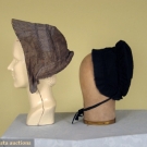 TWO SILK BONNETS, MID-LATE 19th C