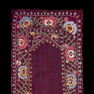 SILK EMBROIDERED SUZANI NAMAZLIK, UZBEKISTAN, LATE 19TH-EARLY 20TH C