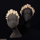 TWO FAUX WAX BLOSSOM BRIDAL CROWNS, 1940s