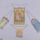 FOUR WHITING &amp; DAVIS OR MANDALIAN ENAMEL BAGS, USA, 1920s