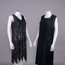 TWO BLACK PARTY DRESSES, MID 1920s
