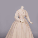 COTTON &amp; SILK DAY DRESS, EARLY 1860s